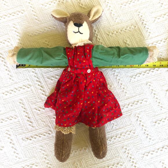 VTG Handmade Bunny Rabbit Plush Mohair Weighted Primitive Folk Art Cottagecore - Picture 6 of 8